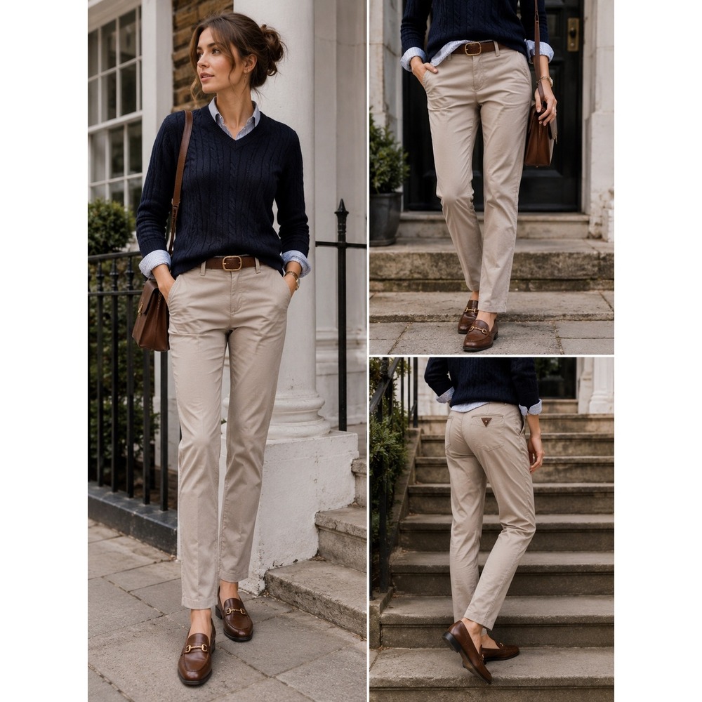 Ted Baker London Tan Micro Pattern Penguin Slim Fit Chino Trousers 30R